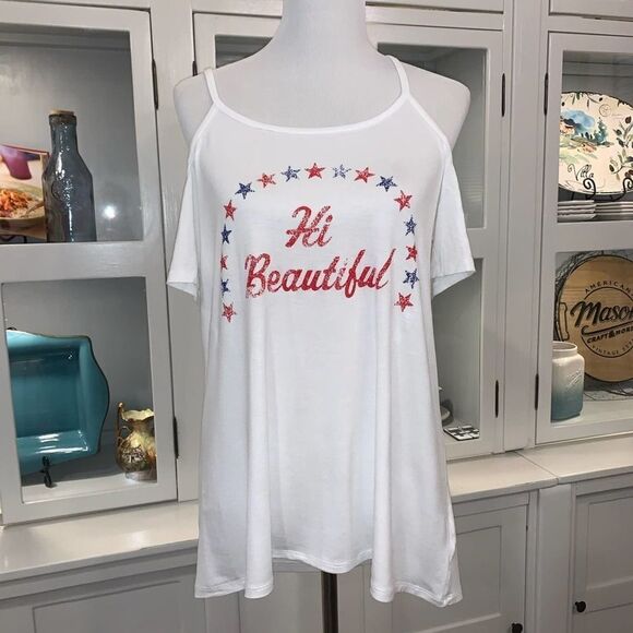 Rock & Republic “Hi Beautiful” Cold Shoulder Top - Picture 2 of 7